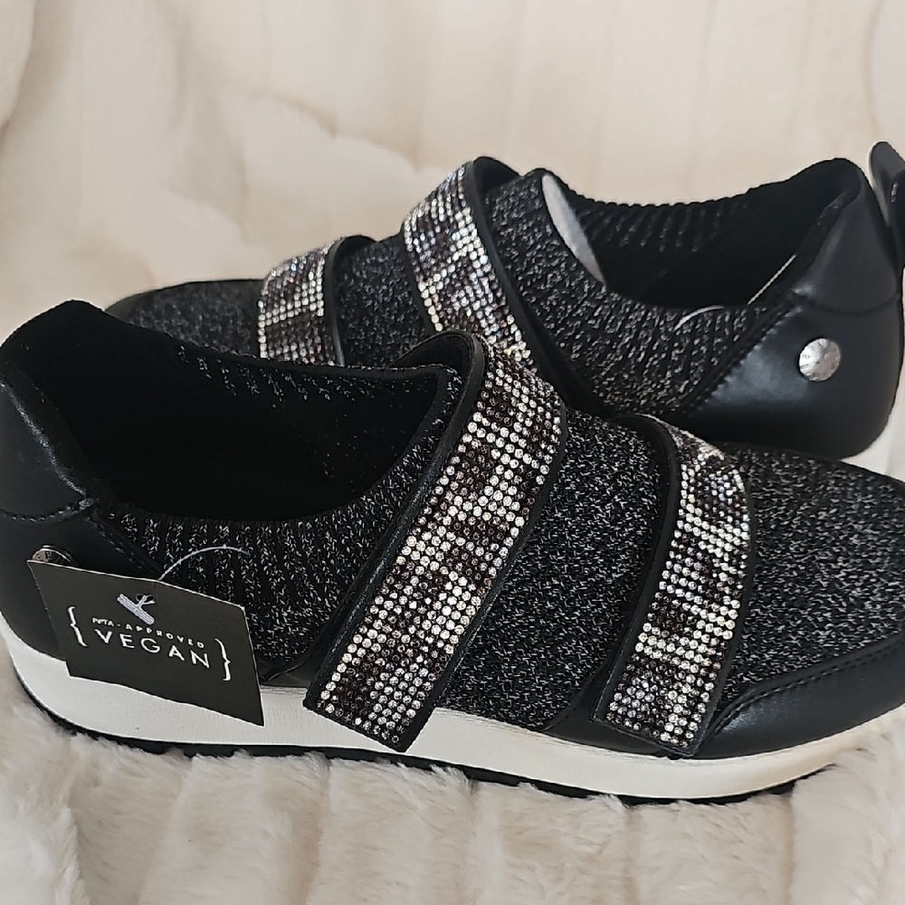 Bernie Mev Black and Silver Woven Sneakers
